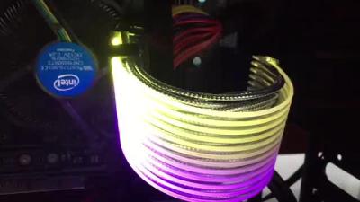 China Double Layer 24Pin Female to Male RGB Lights Extension Cable 200mm  18 AWG for sale