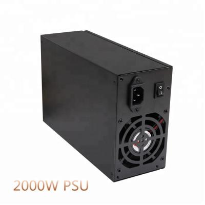 China PSU 90 Plus Gold power 220V 2000W Power Supply With Silent Fan For GPU for sale