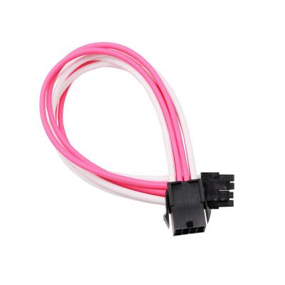 China Power Supply Braided Sleeved Extension Cable  Kit Psu  Cable Kit White Pink 18awg for sale