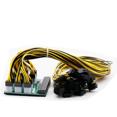 China 1200w/750w Breakout Board PCI-E 6pin to 6+2pin Cables for GPU Open Rig Ze + 12pcs 16AWG Computer for sale