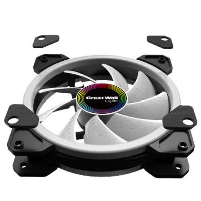 China Rgb-Sekundärmarkt-CPU-Kühlvorrichtung 120mm 4pin Doppel-Aura Fan With Remote Controller zu verkaufen