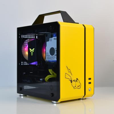 Chine C24- ITX latéral portatif Mini Desktop Custom de pénétration de cas de jeu d'ATX à vendre