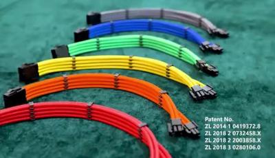 China 24 Pin Braided Sleeved Power USB Extension Cable Female 18AWG 300mm for sale