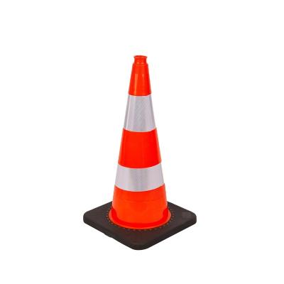 China Manufacture Top Sale 70 Cm Anti-UV Flexible Road Cone PVC Safety Used Traffic Cone for sale