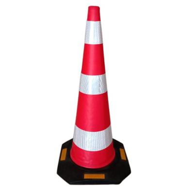 China Good Quality Collapsible Traffic Cone Reflector Rubber Base EVA + PVC PVC Recycled Traffic Cones for sale