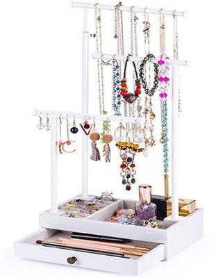 China Simple Adjustable Size With Large Storage For Necklaces Bracelets Earring Rings Drawer Jewelry Organizer Jewelry Display for sale