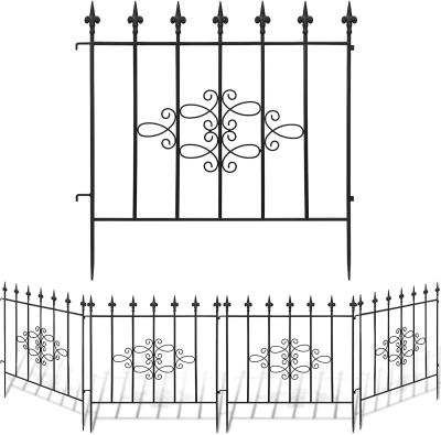 China Easily Assembled GARDEN and HOME Decorative Garden Fence Outdoor Coated Rustproof Metal Panel Iron Folding Edge Wire Border Fence for sale