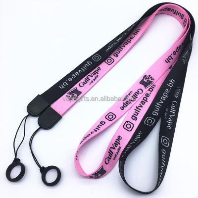 China Promotional Gift Cheap Custom Printed Polyester Neck Lanyard With Pen Ring for sale