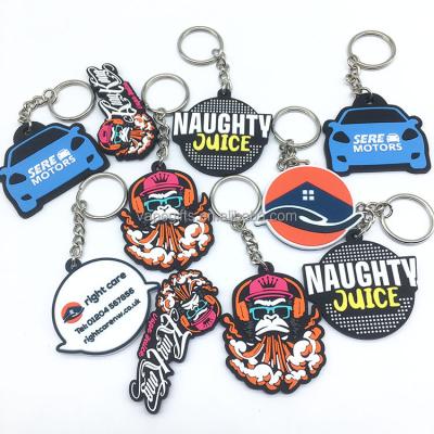 China Cheap promotion gift china custom logo 3d pvc rubber printed soft rubber key chain 2d for sale