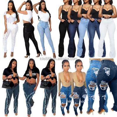 China European and American hot breathable stretch plus size loose women's fashion jeans wholesale for sale