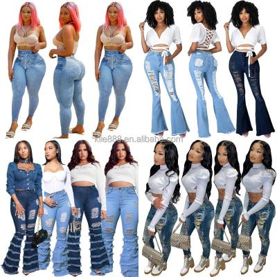 China Breathable Women's Casual Plus-Size Fashionable Stretch Jeans Are Ready For Shipping for sale