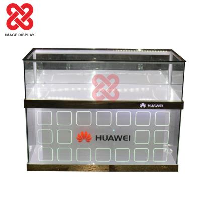 China Fashion Hot Selling Showcase for HUAWEI/OPPO/VIVO/MI Mobile Phone and Accessories Shop Wooden Display Cabinets for sale