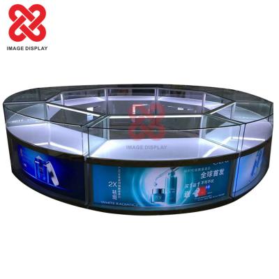 China Fashion Hign-end cosmetic led showcase mobile medical cabinet cell phone display showcase for mall kiosk for sale