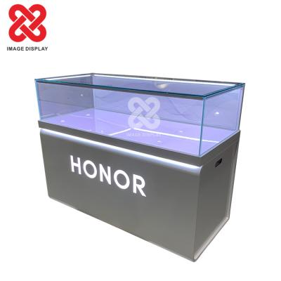 China Fashion Honor Counter Smart Mobile Phones Display Stand Mobile Phone Display Lighting Hand Mounted Cabinets Storage Kiosk for sale