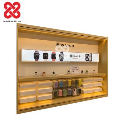 China Custom Made Single Sided - In Wall Racks For Smart Mobile Cell Phone Accessories Floor Wooden Rack Display Stand for sale