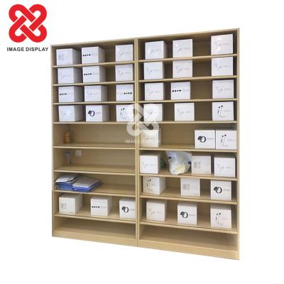 China Factory Single Sided Sales Customized Wooden Smart Mobile Cell Phone Accessories Show Racks Sanding Shelves for sale