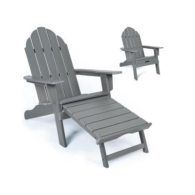 China Waterproof& UV Resistant HDPE Beach Furniture Patio Chair Outdoor Adirondack Chair With Built In Ottoman for sale