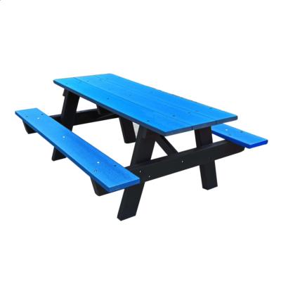 China Waterproof& HDPE UV Resistant Recycled Outdoor Camping Picnic Table Faux Poly Dining Table Wood Party Field for sale