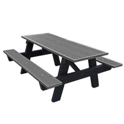 China Waterproof& OEM UV Resistant HDPE Outdoor Bench Table Foldable Wooden Picnic Set Table Chairs for sale