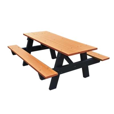 China Waterproof& UV Resistant Factory Extruded Plastic Maintenance Free HDPE Wooden Composite Outdoor Garden Bench Lumber Made Outdoor Picnic Table for sale