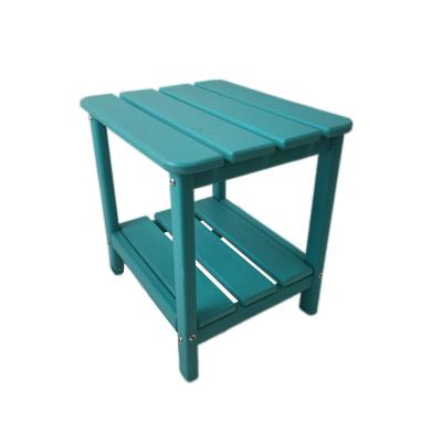 China Waterproof& Various Colors UV Resistant Outdoor HDPE Resin Plastic End Table Adirondack Chair Side Coffee Table for sale