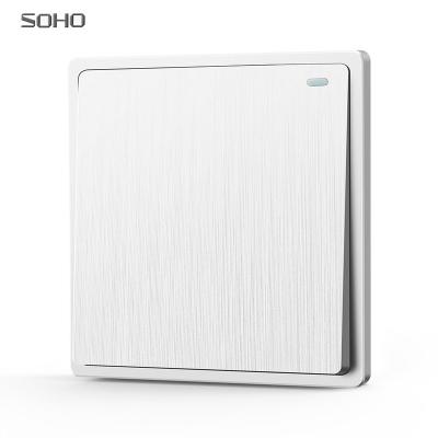 China Soho Residential Hot Sale Brushed White Color 1 Strip 1Way 2 Way Wall Switch for sale