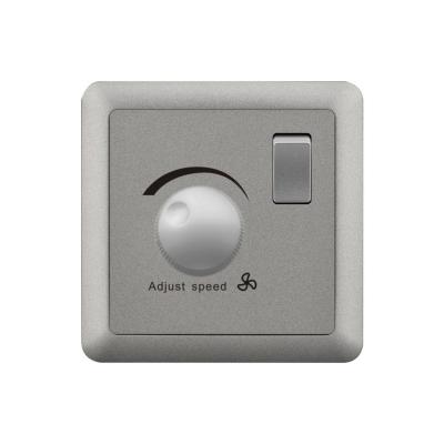 China Gray Panel Light Dimmer Switch UK Standard Wall PC SOHO Propeller Speed ​​Rotary Switch for sale