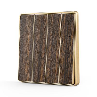 China Cheap Custom Wood Grain Design High Quality 4 Gang 1 Way Wall Switch And Socket Pc for sale