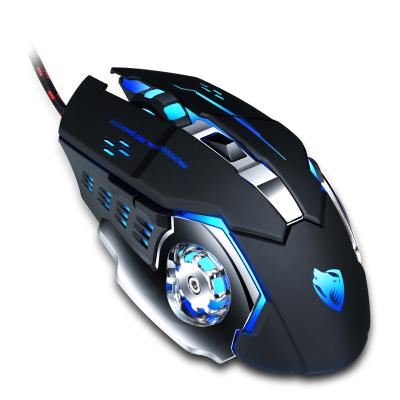 China 3D Triwin V6 6keys Wired Latest Mechanic Optical Programmable Mouse 4000 DPI Competitive Glowing Gaming Mouse for sale