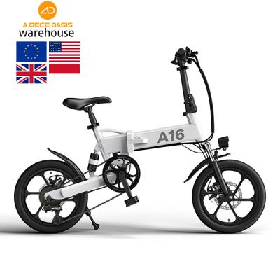 China Modern Aluminum Alloy A16 A16 Style E Bike 350W 36V 7.8AH 16Inch Folding Electric Bicycle With Handle for sale