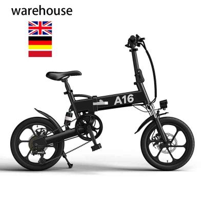 China Aluminum Alloy Hustle Dropshipping Brand A16 Foldable Electric Bicycle Road Bike For Adult Moto Drive City Electric Bike for sale