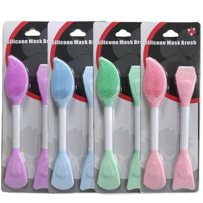 China Portable Acne Treatment 1PC Soft Dual Nose Brush Silicone Facial Mask Sweep Skin Care Massager Beauty Tool for sale