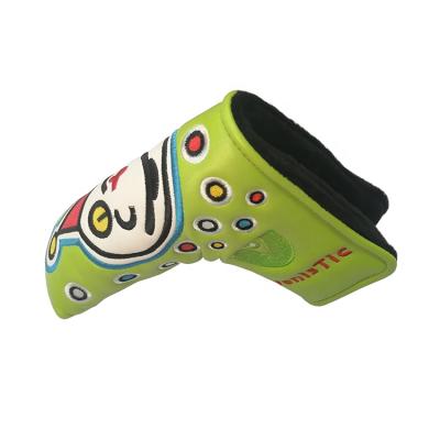 China New Design Durable and Waterproof PU Leather Embroidery Golf Putter Headcover Putter Cover Golf Clubs Cover for sale