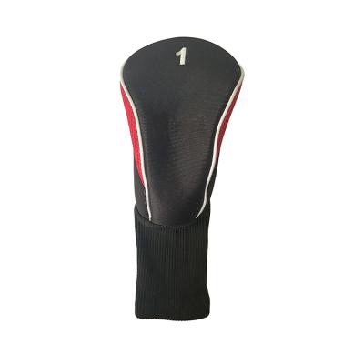 China Sale OEM Golf Headcover Driver Cover Red Whole Knitting 100%Knitting &Black for sale