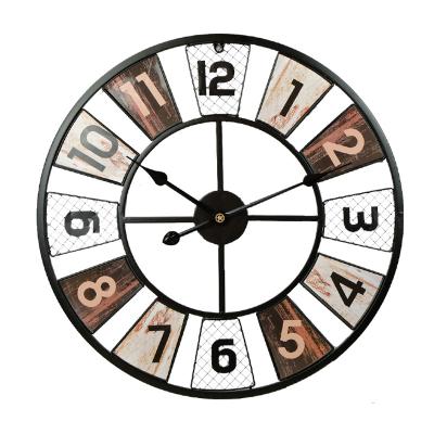 China Antique Style 60cm 23 Inch Europe Style Design Retro Large Metal Wall Clock Hotel Bedroom Home Decoration for sale