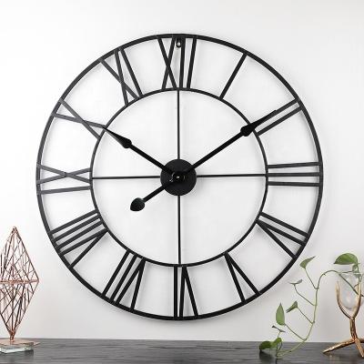 China Antique Style 60cm Extra Large 3D Decor Show Digital Large Decorative Metal Wall Clock For Living Room for sale