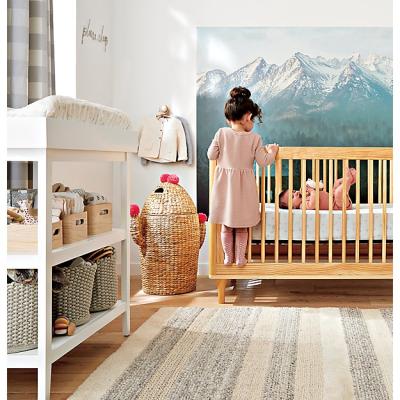 China factory contemporary chinese wooden baby crib leander hospital with wooden hutch crib bed prices china for sale