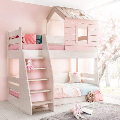 China Contemporary Sampo Kingdom Bunk Beds With Slides For Kids Pine Wood Frame Floor Beds Kids For Kid Bedroom Furniture for sale