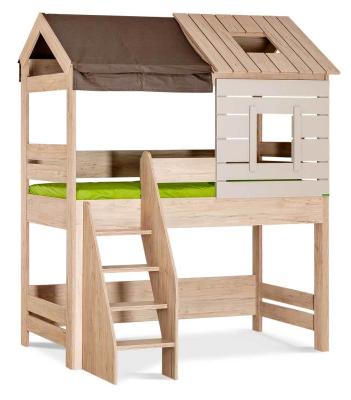 China Sampo Contemporary Kingdom Pine Wood Frame Floor Beds Kids Double Deck Bed Kids Princess Custom Wholesale Bed for sale