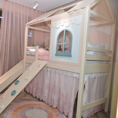 China Contemporary Sampo Kingdom Brand Baby Bedding Set with Mosquito Net Children's Furniture Solid Wood Bed for sale