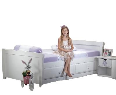 China Contemporary Sampo Kingdom Bed with Storage Function Kids Bedroom Solid Pine Single Bed with 2/3 Drawers for Kids for sale