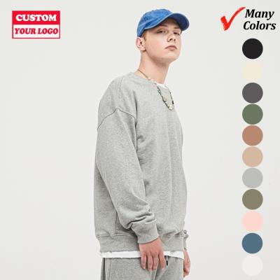 China Custom Anti-Wrinkle Men's Unisex 2 Piece Jogger Sweatshirt And Jogger Pants Set Cotton Oversized Crewneck for sale