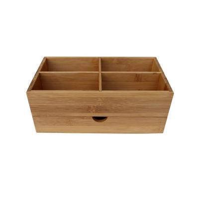 China Modern Hot Sale Box Double-Drawer Box Bamboo Storage Box for sale