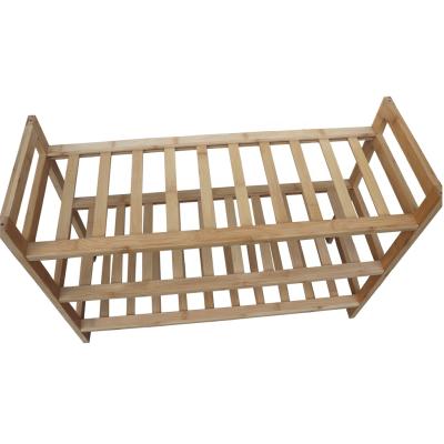 China Home Furniture High Quality Bamboo Made 3 Tiered Shoe Rack for sale