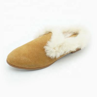 China Fashion Trend Warmlab Rabbit Fur China Plush Indoor Custom Wool Plush Fluffy Women's Slides Slippers for sale