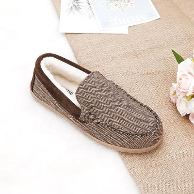 China Fashion Trend Warmlab Herringbone Leather Men's Moccasins Suede Shoes For Men for sale