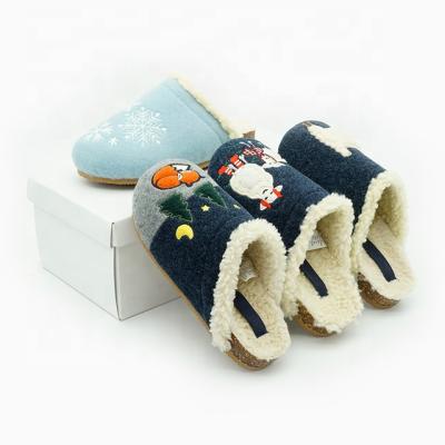 China CUSHIONING Cartoon Nice Soft Winter Warmlab Llama Fur Slippers Comfort Wool Blend Embroidery Ladies Warm House Slippers for sale