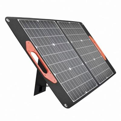 China Dual Folded Solar Panel Output 5v 18v 100w Laptop Charger Fast Charging Solar Panel For Campers 840*765*5mm for sale