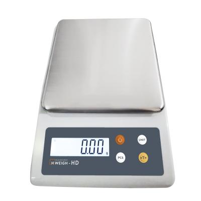 China HD 3kg 6kg Portable Stainless Steel Table Scale 140x135mm for sale