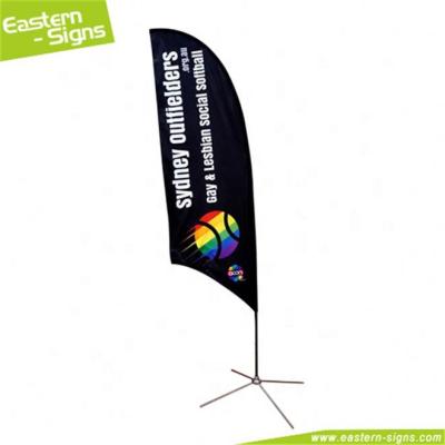 China Jiangmen Portable Polyester Display Machine Washed Feather Flag Banner Custom Printed Flag for sale